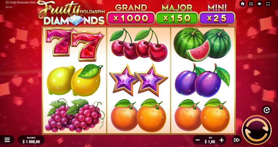 Fruity Diamonds Hold & Spin: The Exciting Online Casino Slot Game